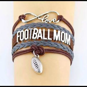 Football Mom multilayer faux leather bracelet